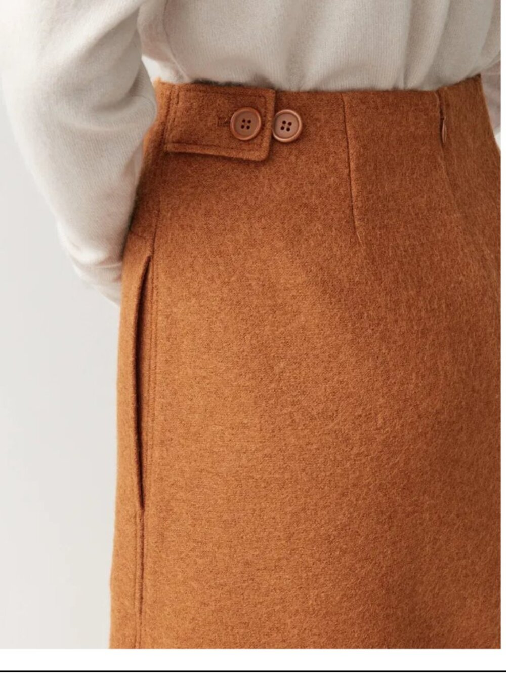 COS Wool Mini Skirt Size 4 Patch Pocket MOD Indie Minimalist Earthtone Capsule - Picture 3 of 7